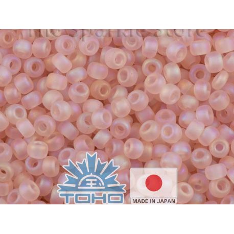 TOHO® Seed Beads Transparent-Rainbow-Frosted Rosaline 11/0 (2.2 mm) 10 g. TR-11-169F
