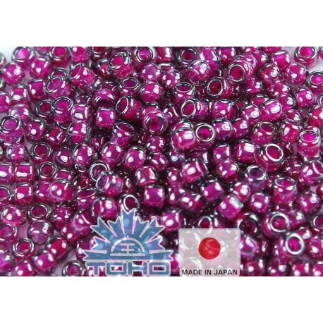TOHO® Seed Beads Inside-Color Gray/Magenta-Lined 11/0 (2.2 mm) 10 g. TR-11-1076