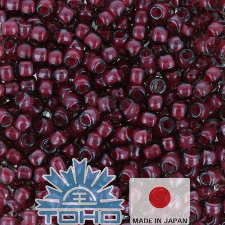 TOHO® Biseris Inside-Color Crystal/Berry Wine-Lined 11/0 (2,2 mm) 10 g. TR-11-1075