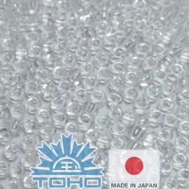 TOHO® Samenperlen Transparenter Kristall 11/0 (2,2 mm) 10 g, 1 Beutel für Schlüssel weiß