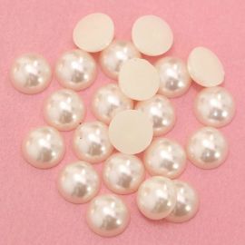 Akrilinis kabošonas - perlo imitacija 11 mm., 10 vnt. KB0285