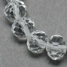 Glass beads, 10x7 mm, 1 strand