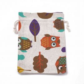 Polüesterpuuvillased dekoratiivsed kinkekotid "Öökullid" 4 tk, 18x13 cm, 1 pakk DEKO317