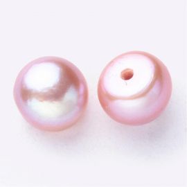 Class A semi-drilled freshwater pearls 2 pairs, 6-5 mm, 1 pouch