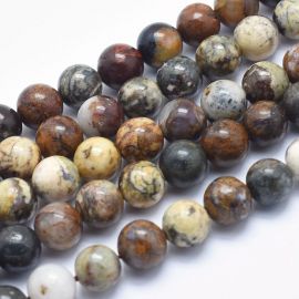 Dabīgas Pietersite krelles, 8 mm, 1 pavediens AK1754