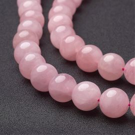 Dabīgas rozā kvarca pērles, 14 mm, 1 dzīsla