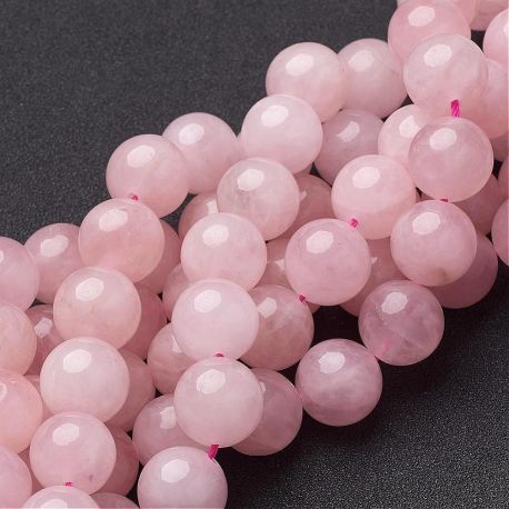 Dabīgas rozā kvarca pērles, 14 mm, 1 dzīsla AK1752