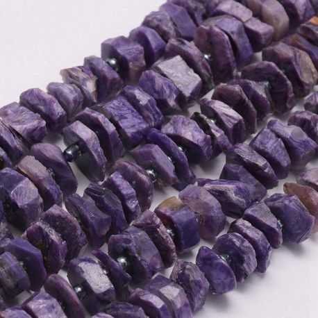 Dabiskās charoite krelles 4 gab., 9-18x2-5 mm, 1 soma AK1778