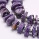 Dabiskās charoite krelles 4 gab., 9-18x2-5 mm, 1 soma AK1778