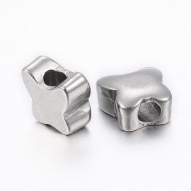 Stainless steel 304 spacer "Butterfly" 2 pcs, 10x10x6 mm, 1 bag II0472