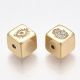 Misiņš apzeltīts 18K starplika ar cirkonija rhinestones 1 gab., 7x7x7 mm II0466