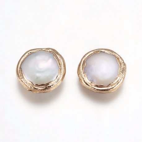 Natürliche kultivierte Perle vergoldet 18 Karat 16-17x5-8 mm 1 Stck SH0072