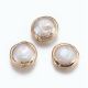Natürliche kultivierte Perle vergoldet 18 Karat 16-17x5-8 mm 1 Stck SH0072