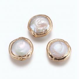 Natūralus kultivuotas perlas paauksuotas 18K 16-17x5-8 mm 1 vnt
