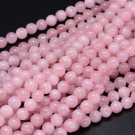 Dabas Madagaskaras rozā kvarca pērles 8 mm 1 dzīsla AK1787