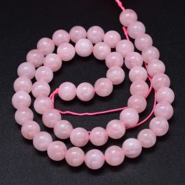 Dabas Madagaskaras rozā kvarca pērles 8 mm 1 dzīsla