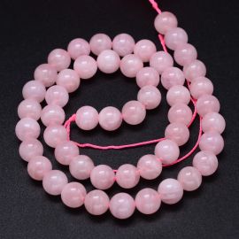 Natūralūs Madagaskaro Rožinio Kvarco karoliukai 8 mm 1 gija