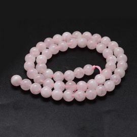 Natūralūs Madagaskaro Rožinio Kvarco karoliukai 8 mm 1 gija