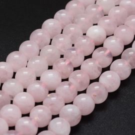 Dabas Madagaskaras rozā kvarca pērles 8 mm 1 dzīsla AK1786