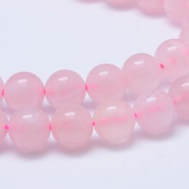 Dabas Madagaskaras rozā kvarca pērles 10,5 mm 1 dzīsla