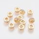 Messing vergoldeter 18K Spacer mit Zirkonium Strass 2 Stck. 6x3 mm 1 Beutel II0494