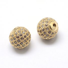 Misiņa starplika ar rhinestones 9,5-10 mm 1 gab II0489