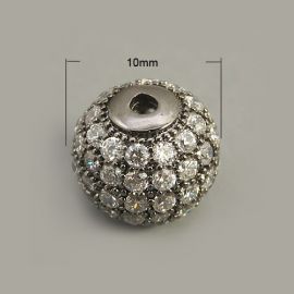 Žalvarinis intarpas su Cirkonio akutėmis 9,5-10 mm 1 vnt II0483