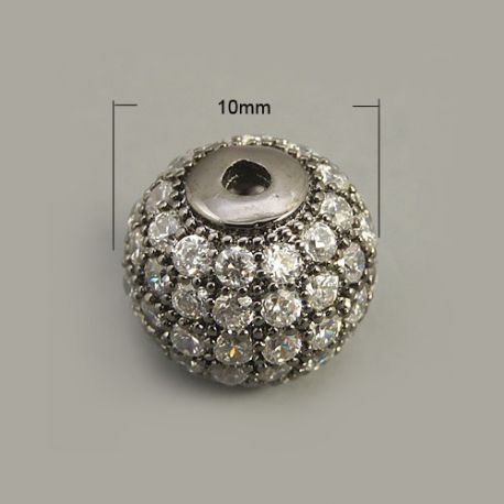 Žalvarinis intarpas su Cirkonio akutėmis 9,5-10 mm 1 vnt II0483