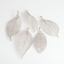 Metallized openwork pendants "Leaves" 50-80x20-35x1 mm 1 pcs MD2278