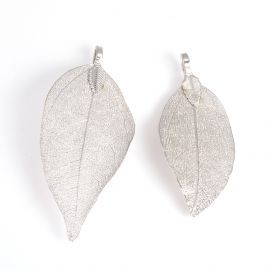 Metallized openwork pendants "Leaves" 50-80x20-35x1 mm 1 pcs