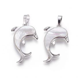 Loodusliku kestaga ripats "Delfinas" 34x22x4 mm 1 tk