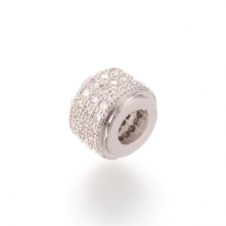 Misiņa starplika ar cirkonija atveri 9x6,5 mm 1 gab II0488