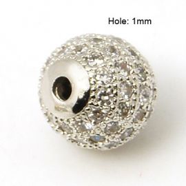 Brass spacer with rhinestones 10x9 mm 1 pcs