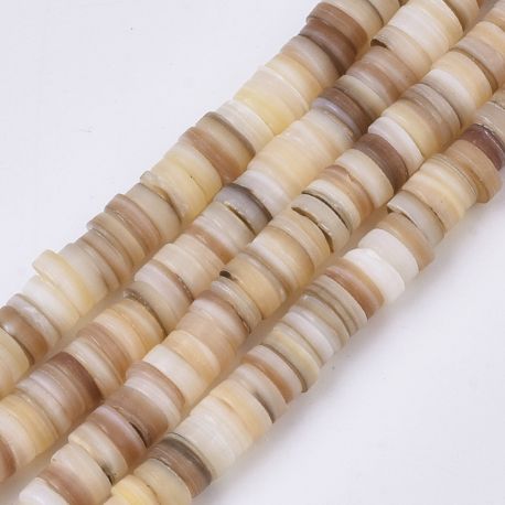 Natūralios kriauklės karoliukai 5x0,5 mm 1 gija SH0064