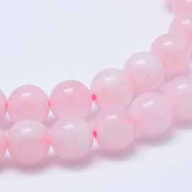 Dabas Madagaskaras rozā kvarca pērles 10 mm 1 dzīsla AK1757