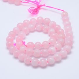 Natural Malagasy Pink Quartz Beads 8 mm 1 strand 