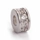 Спейсер латунный со стразами Цирконий 2 шт. 6x3,5 мм 1 пакет II0484