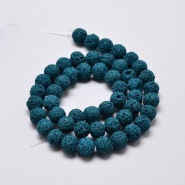 Natūralūs Lavos karoliukai 8 mm 1 gija
