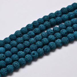 Natūralūs Lavos karoliukai 8 mm 1 gija KK0345
