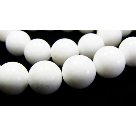 Jade beads white, matte, round shape 8mm