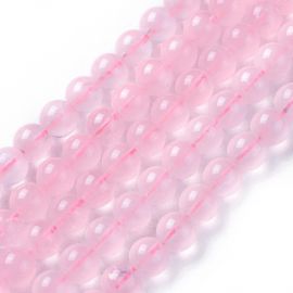 Dabas Madagaskaras rozā kvarca pērles 6,5 mm 1 dzīsla