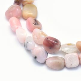 Dabīgas rozā opālas pērlītes, 8-14x6-10x4-10 mm, 1 dzīsla