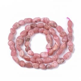 Natürliche Perlen aus argentinischem Rhodochrozit, 5-12x5-8x2-7 mm, 1 Strang