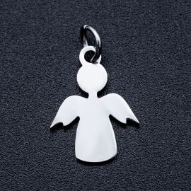 Nerūsējošā tērauda 201 kulons "Angeliukas", 15x11,5x1 mm, 1 gab MD2269