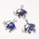 Natural Lapis Lazuli Pendants "Elephants", 27x22x8 mm, 1 pcs PK0060