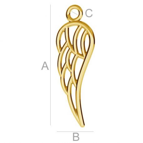 Pendant "Wing" 925 30x10 mm. 1 pc. SID0139