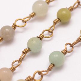 Looduslik Amazonite kiviklibu 6,5 mm 50 cm