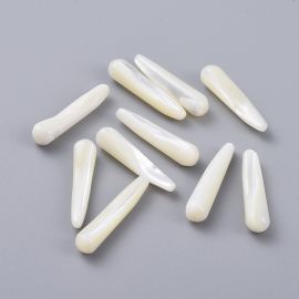 Poolpuuritud naturaalsed SHELL helmed 23-25x5 mm 2 tk.