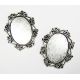 Frame - for cabochon or camouflage aged silver color, oval 30x22 mm