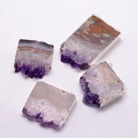 Распределитель-кулон Natural Druzy Amethyst 40-60x34-36x10-11 мм 1 шт.